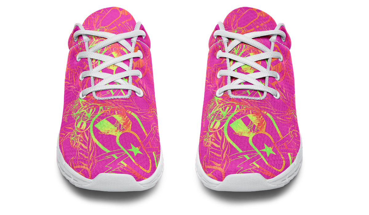 Print On Demand - Sneakers - "It's 5 o'clock Somewhere" (Neon Pink & Yellow)
