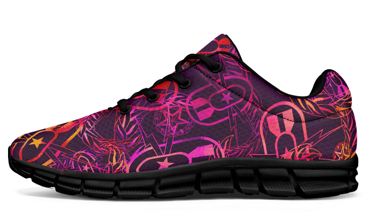 Print On Demand - Sneakers - "It's 5 o'clock Somewhere" (Yellow/Orange/Purple)