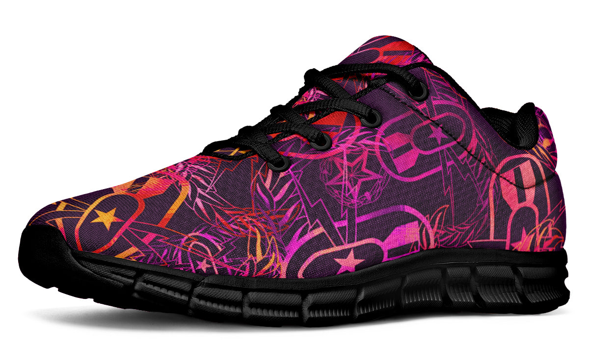 Print On Demand - Sneakers - "It's 5 o'clock Somewhere" (Yellow/Orange/Purple)