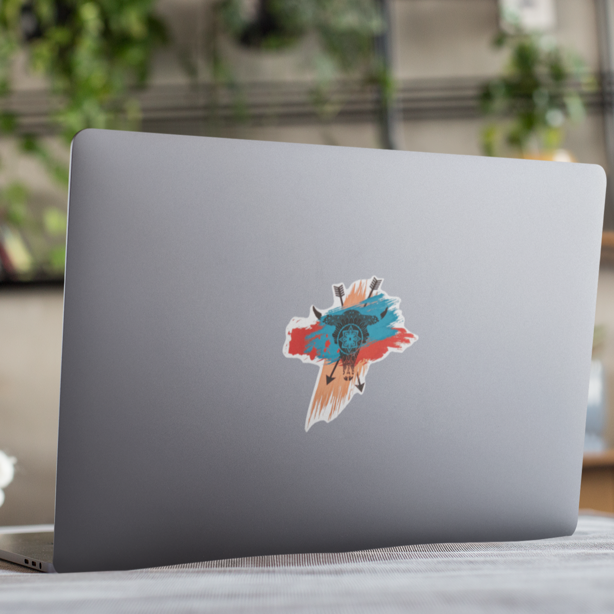 Vinyl Sticker/Decal - "Brush Strokes Skull"