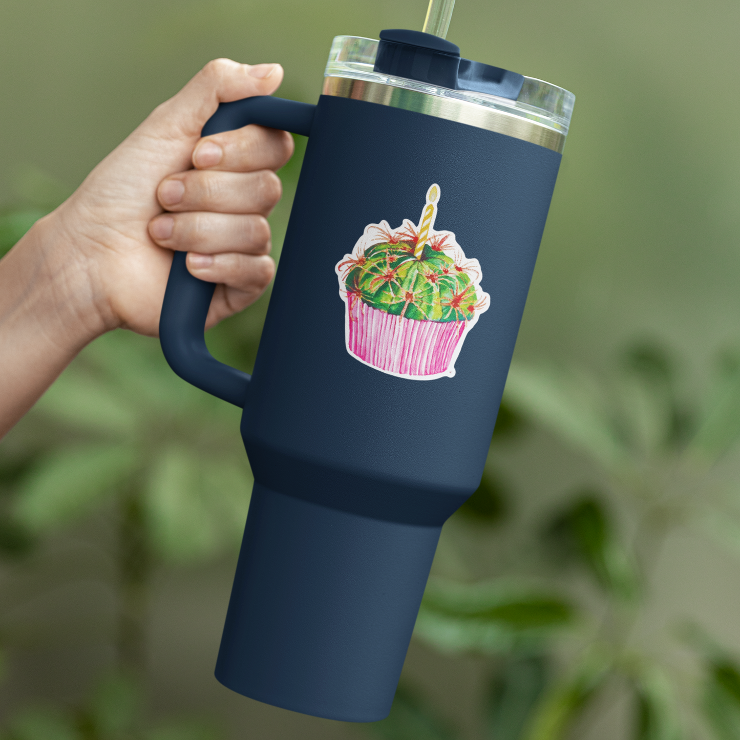 "Cactus Cupcake (pink)" Vinyl Sticker/Decal