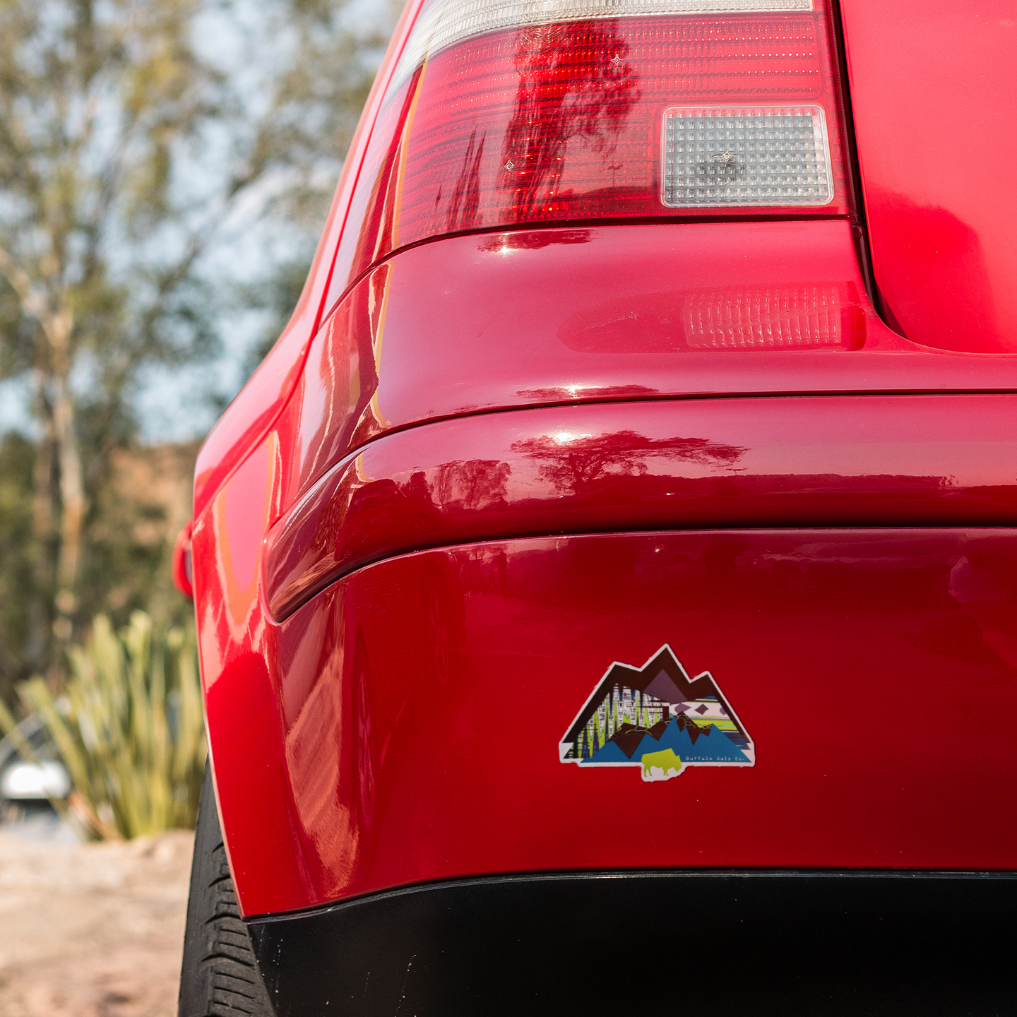 Vinyl Sticker/Decal - "Chartreuse Mountains and Bison"