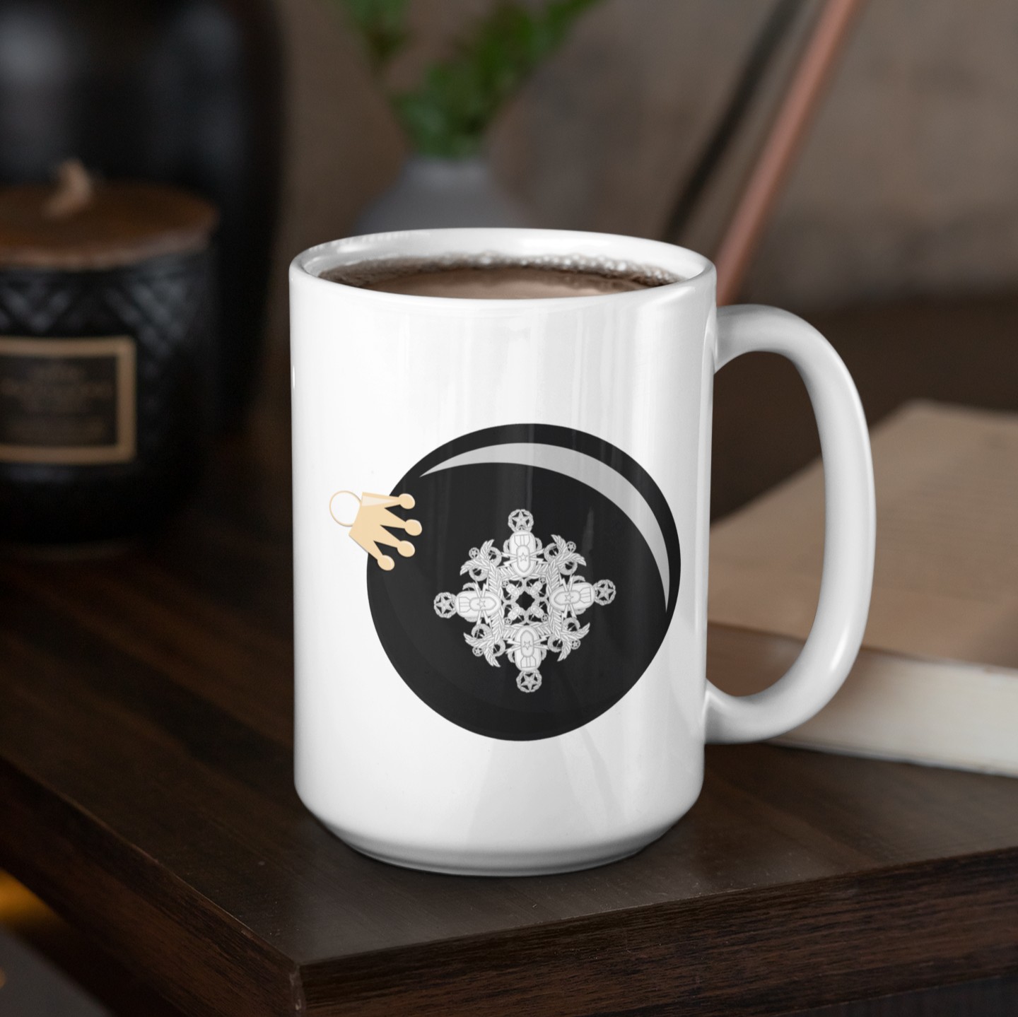 Mug - "Black HolEODay Snowflake Ornament"