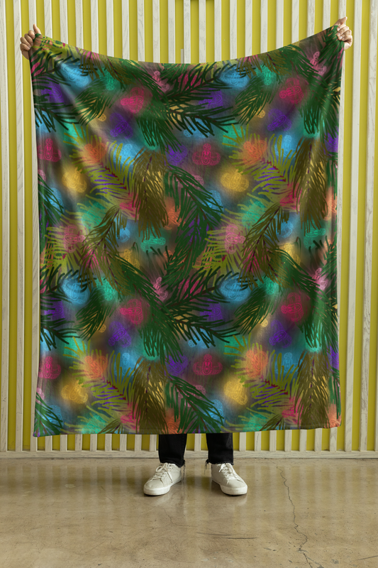 Plush Throw Blanket - "EOD Christmas Lights" (Color)