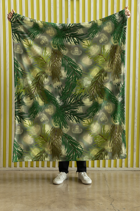 Plush Throw Blanket - "EOD Christmas Lights" (White)