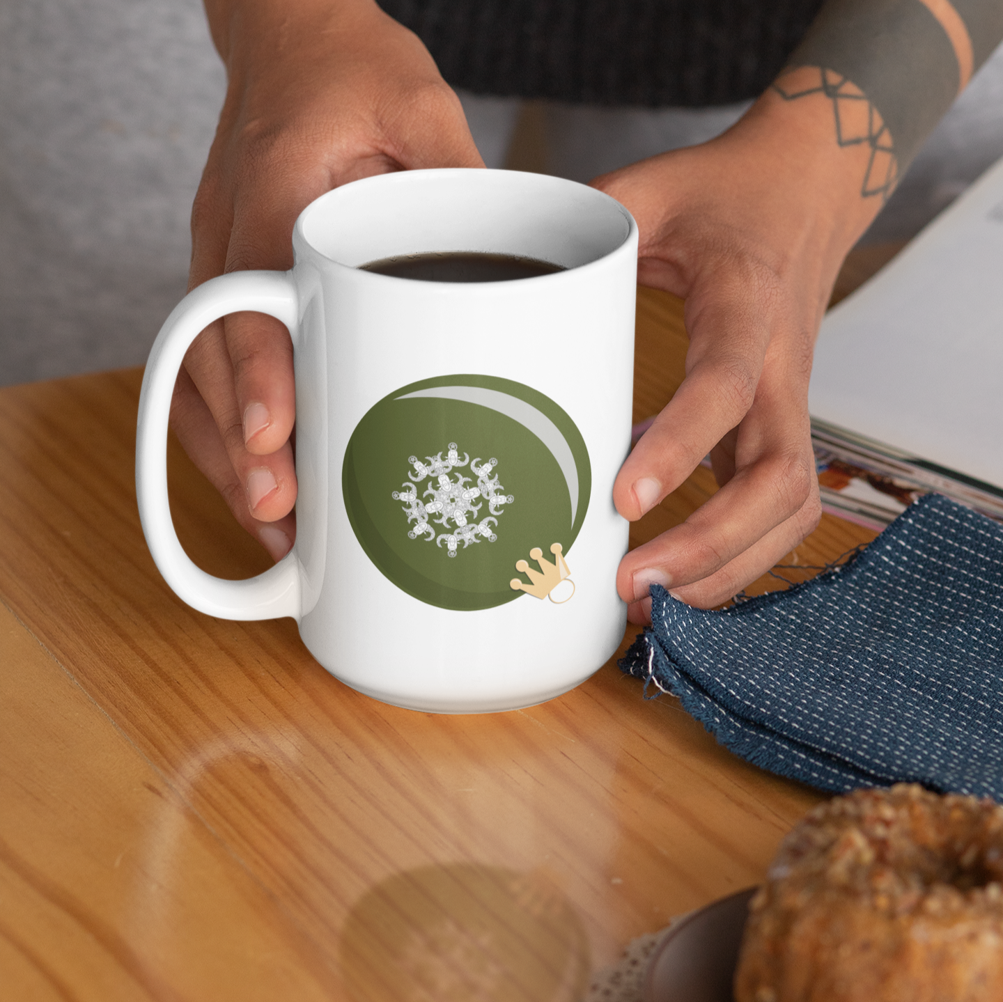 Mug - "Green HolEODay Snowflake Ornament"