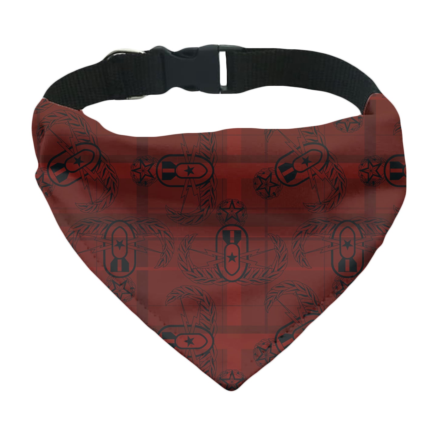 Pet Collar Bandana - "EOD Plaid" (Red)