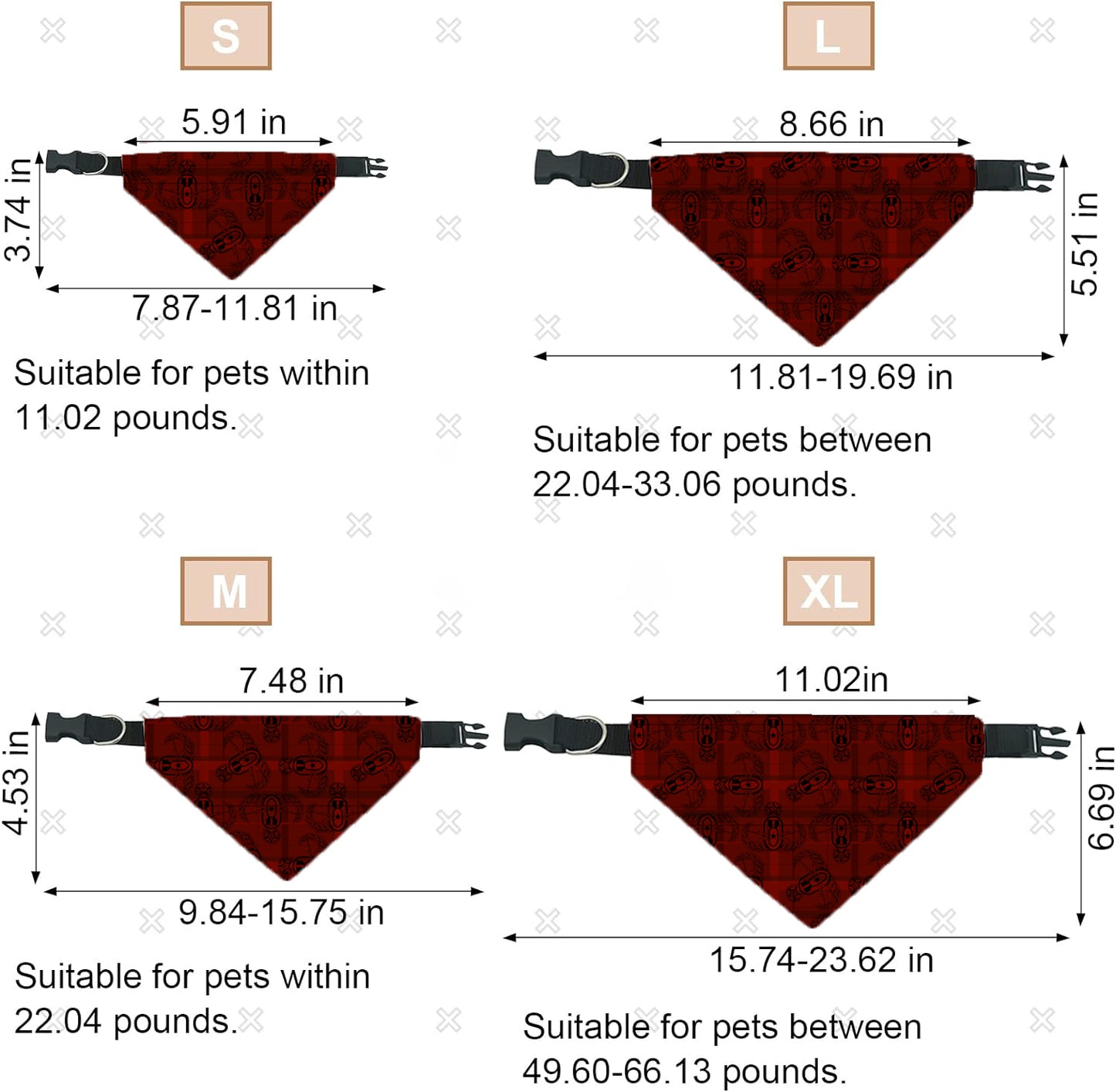 Pet Collar Bandana - "EOD Plaid" (Red)
