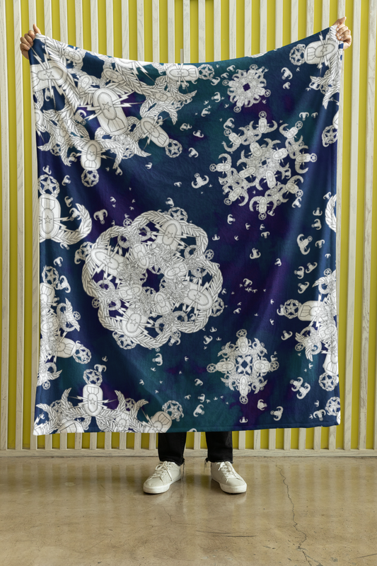 Plush Throw Blanket - "EOD Snowflakes"