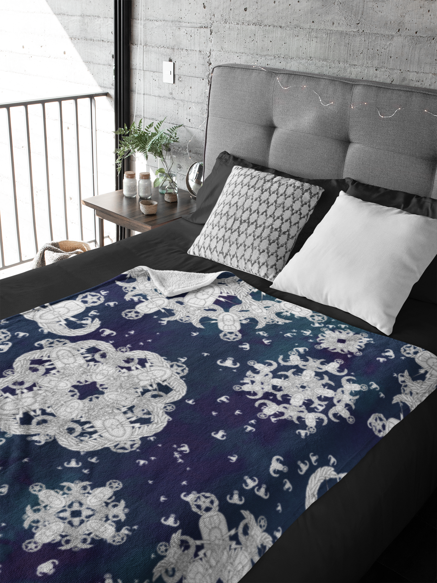 Plush Throw Blanket - "EOD Snowflakes"