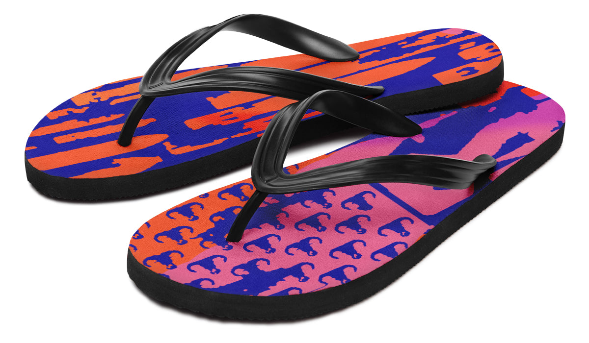 Flip Flops - "EOD Bomb Flag" (Pink/Orange/Blue)