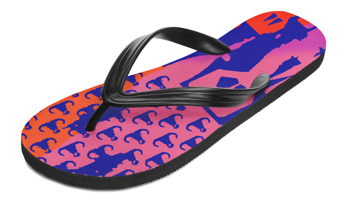 Flip Flops - "EOD Bomb Flag" (Pink/Orange/Blue)