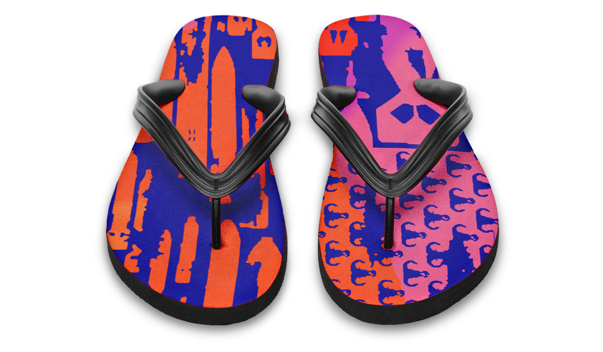 Flip Flops - "EOD Bomb Flag" (Pink/Orange/Blue)