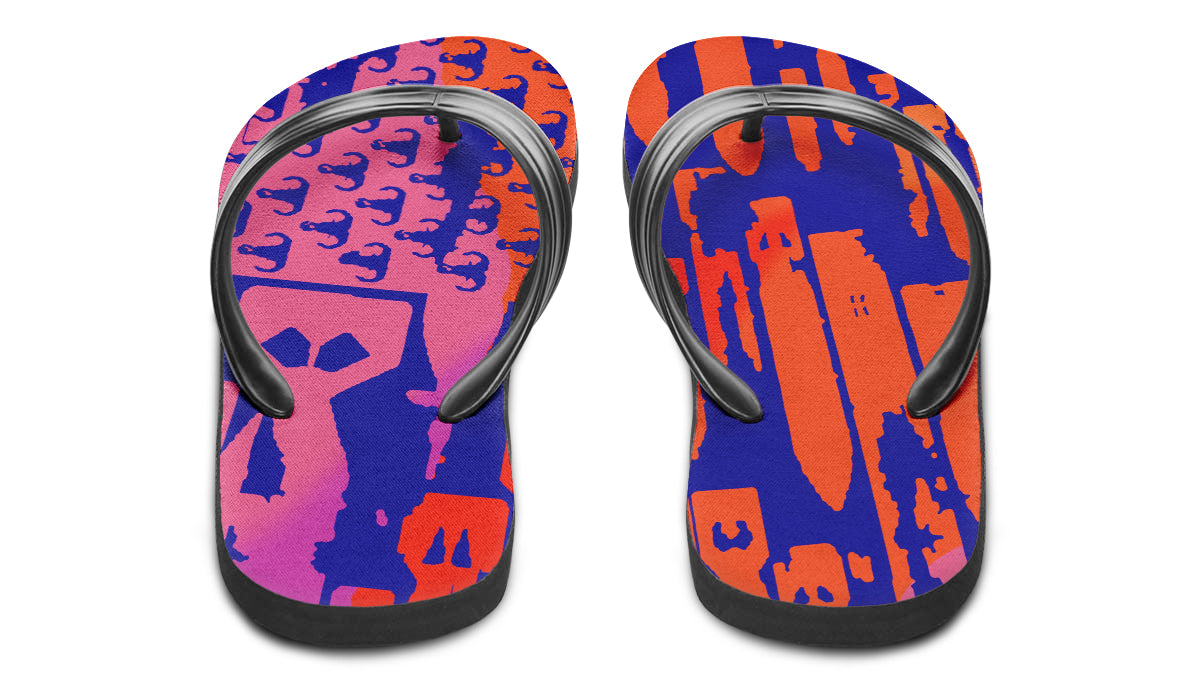 Flip Flops - "EOD Bomb Flag" (Pink/Orange/Blue)
