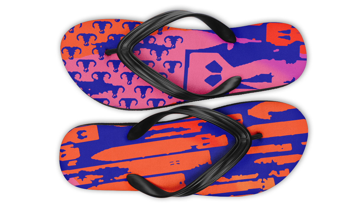 Flip Flops - "EOD Bomb Flag" (Pink/Orange/Blue)