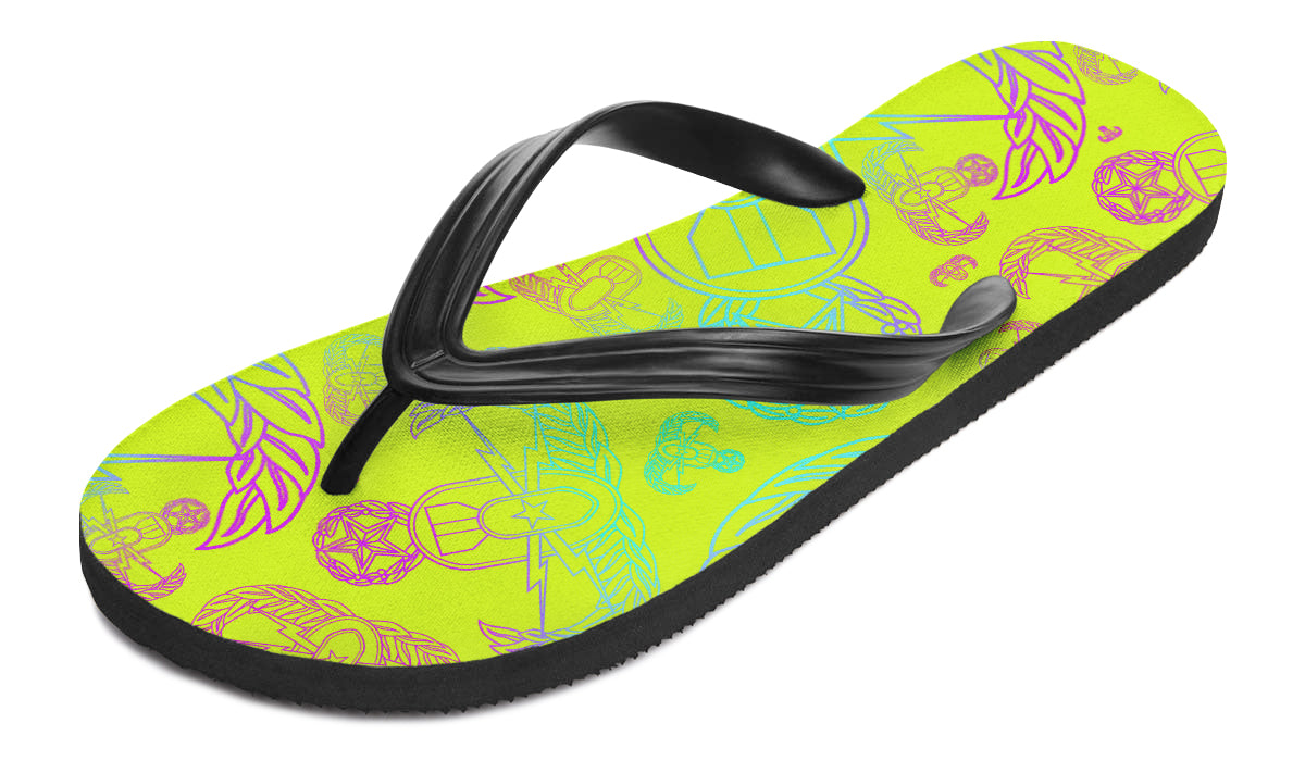 Flip Flops - "EOD Mixed Badges" (Multicolor on Yellow)