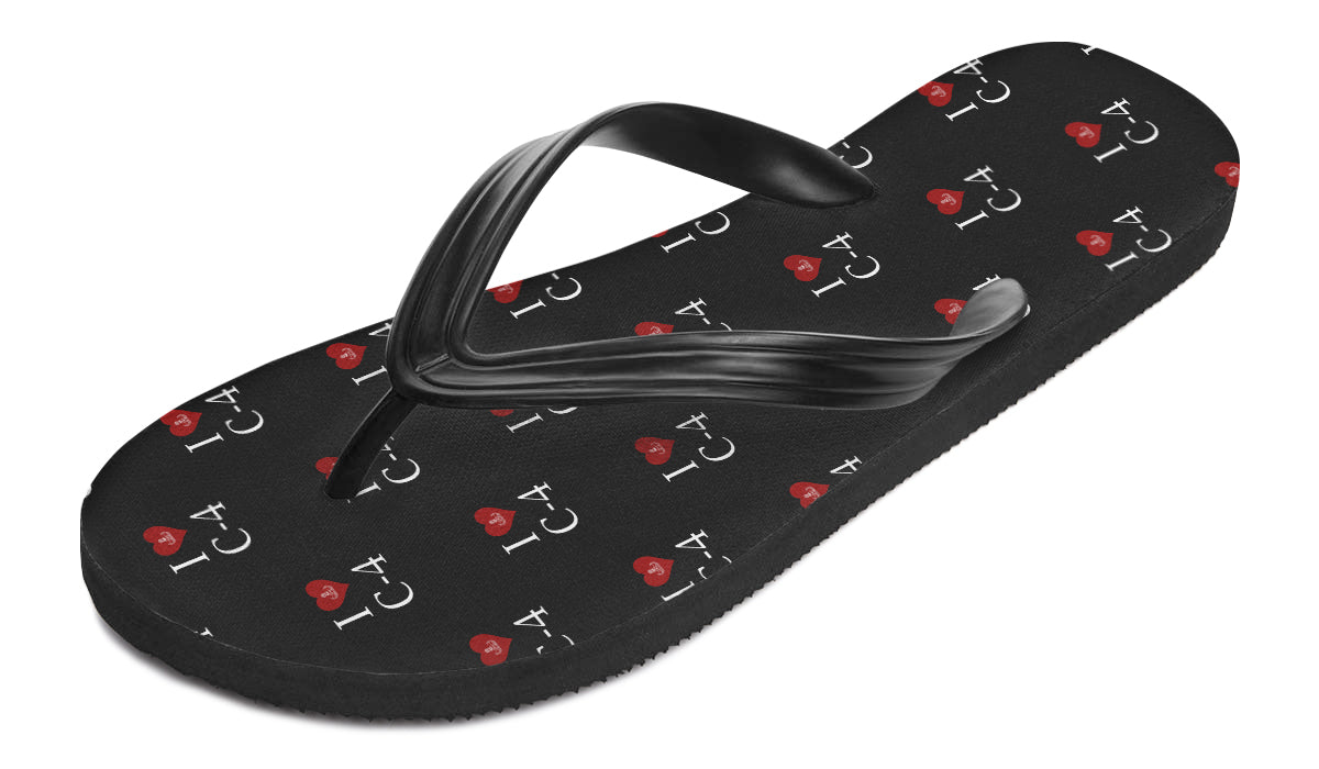 Flip Flops - "I Heart C-4"