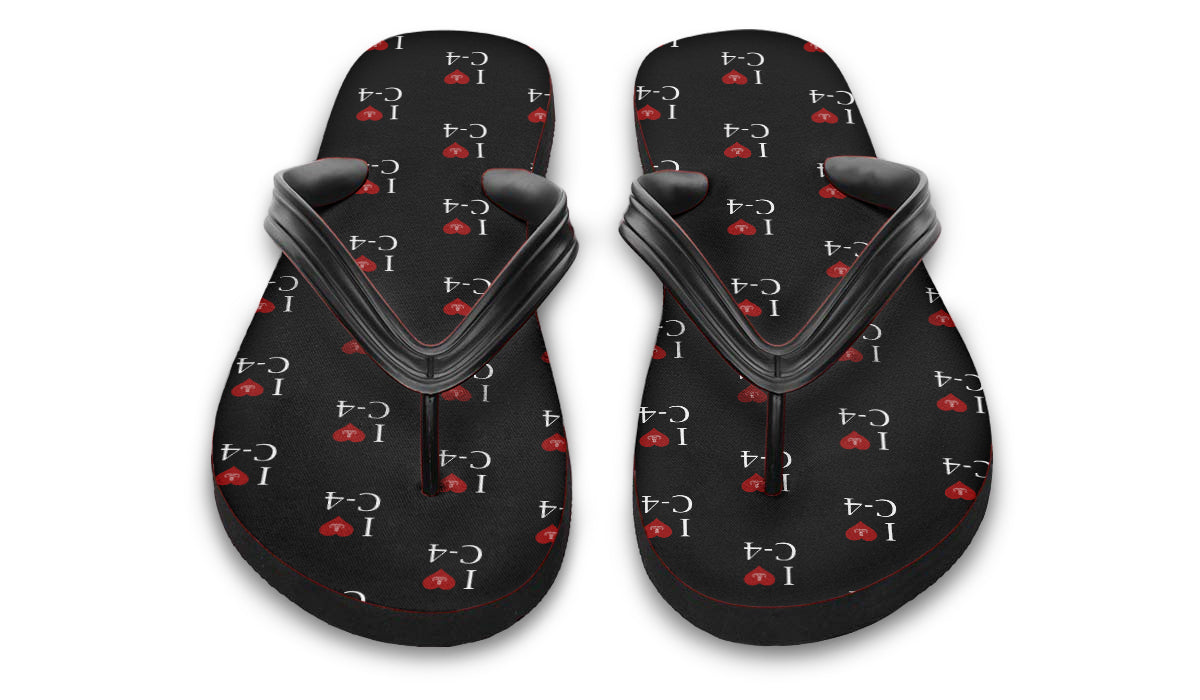 Flip Flops - "I Heart C-4"