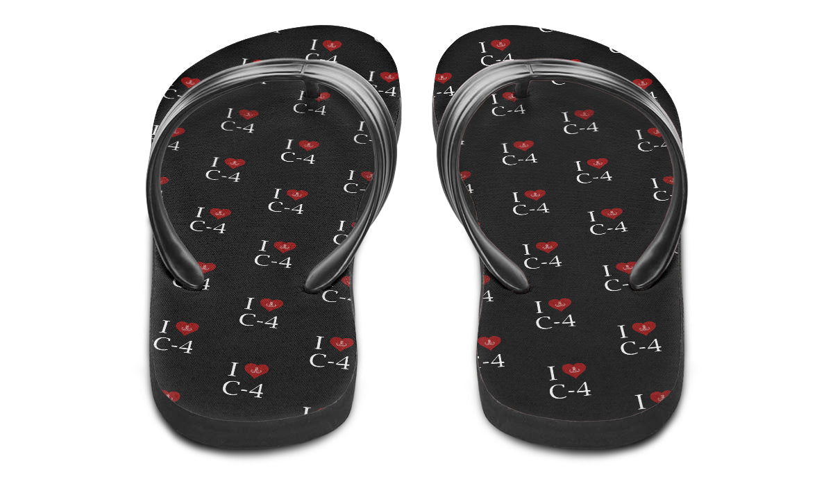 Flip Flops - "I Heart C-4"