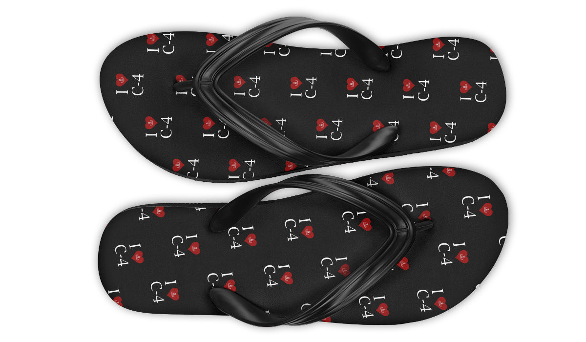 Flip Flops - "I Heart C-4"