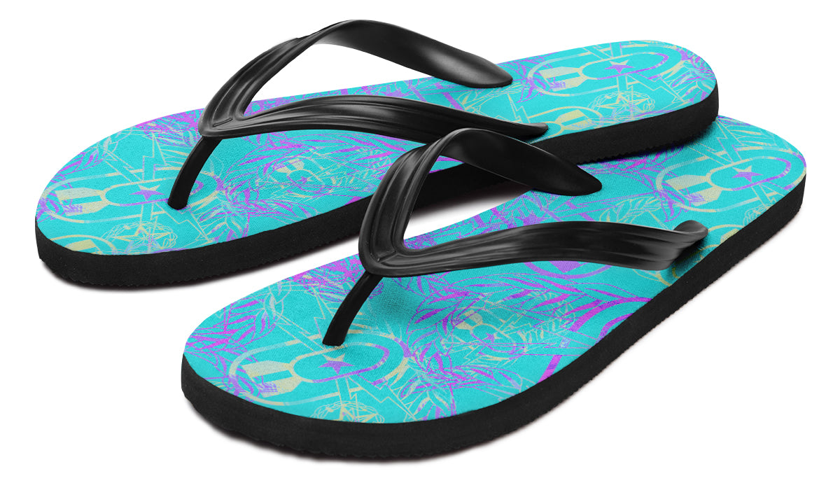 Flip Flops - "It's 5 o'clock Somewhere" (Light on Turquoise)