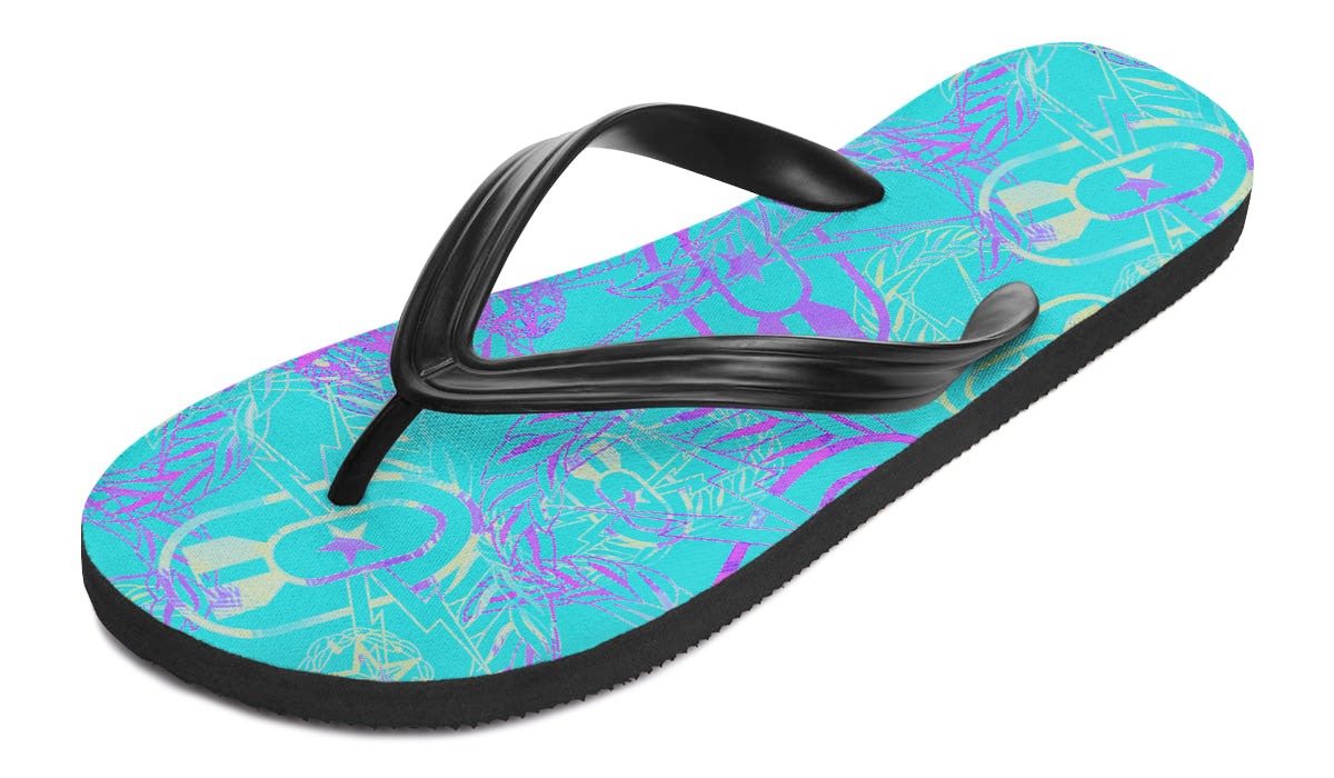 Flip Flops - "It's 5 o'clock Somewhere" (Light on Turquoise)