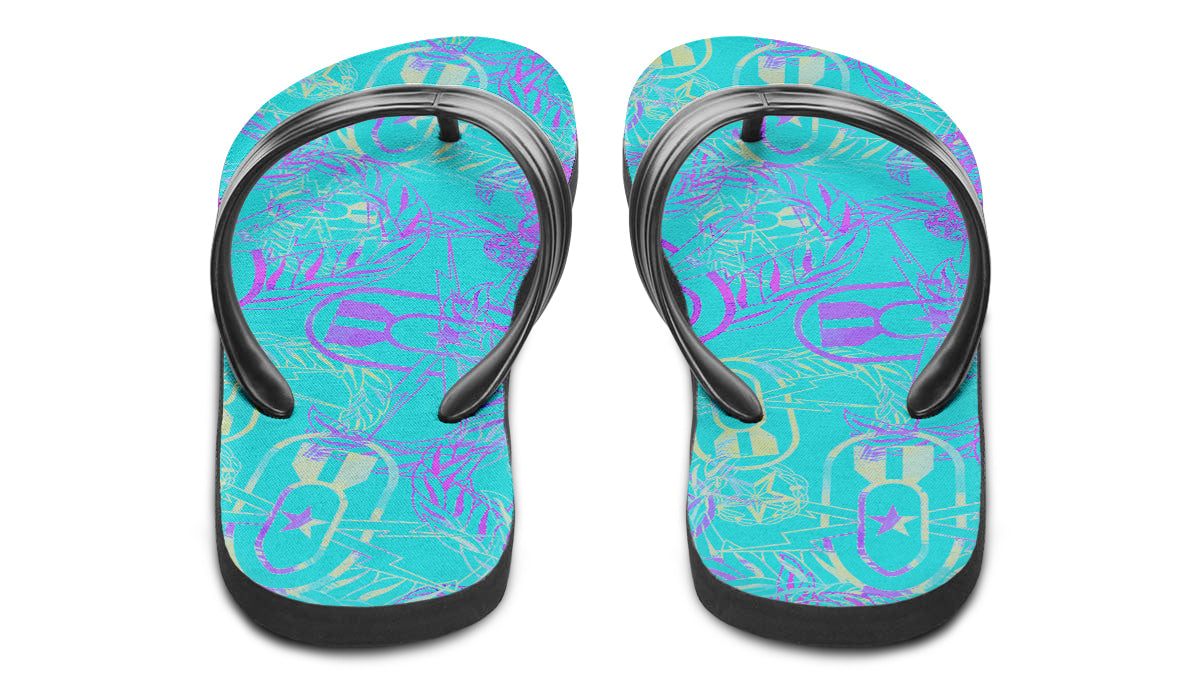 Flip Flops - "It's 5 o'clock Somewhere" (Light on Turquoise)