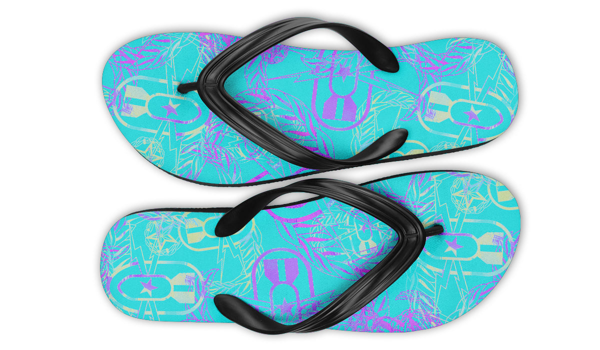 Flip Flops - "It's 5 o'clock Somewhere" (Light on Turquoise)