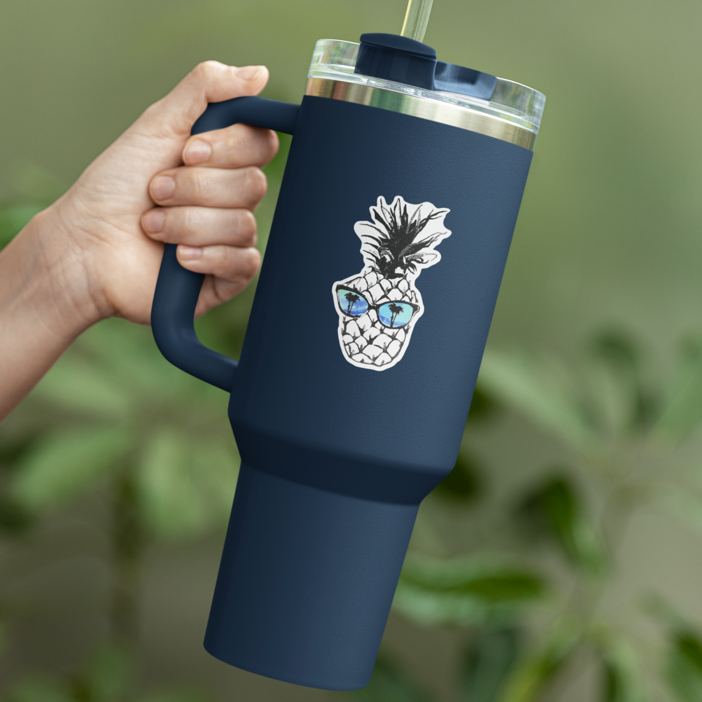"Hot Pineapple in Blue" Vinyl Sticker/Decal
