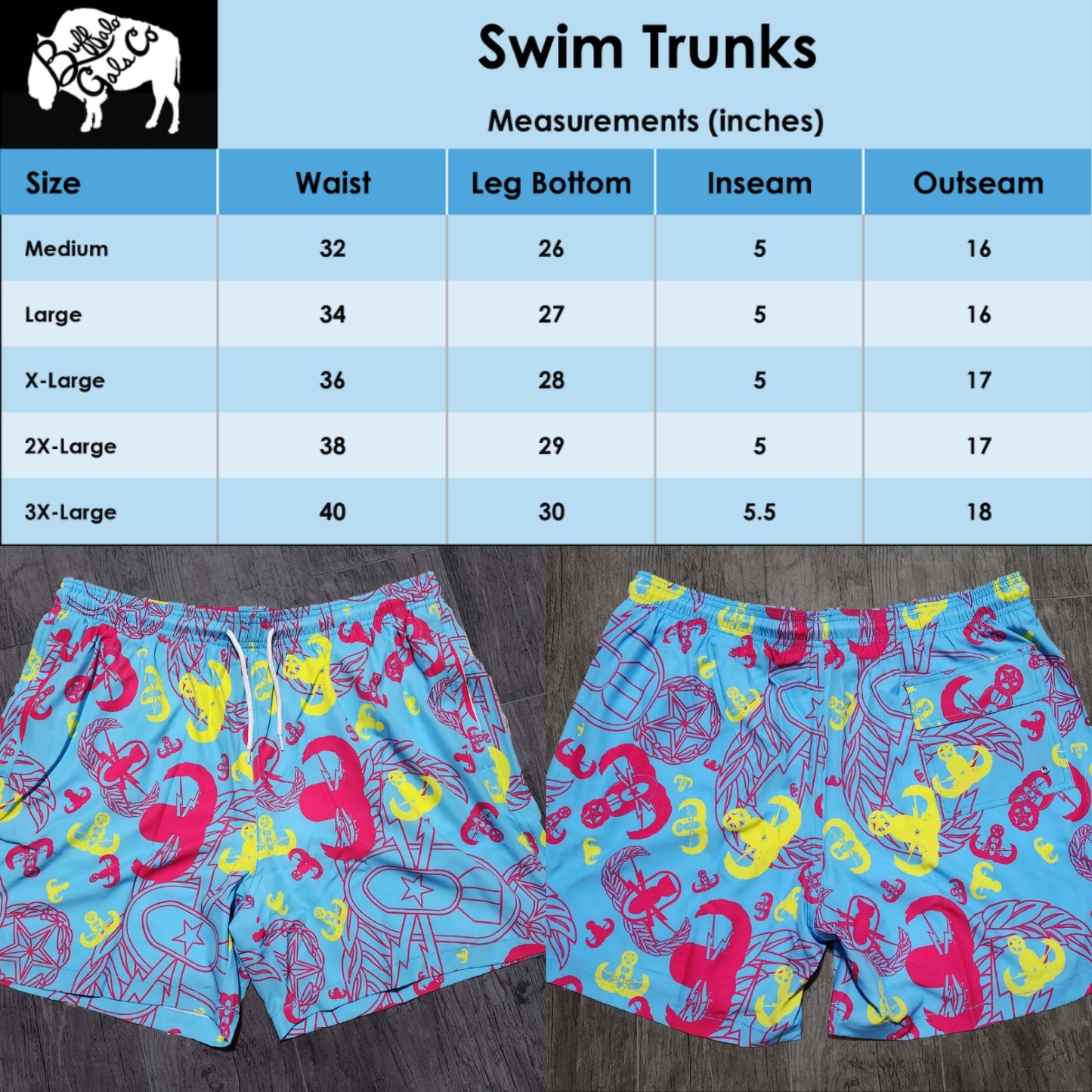 Men's Swim Trunks - "EOD Party"