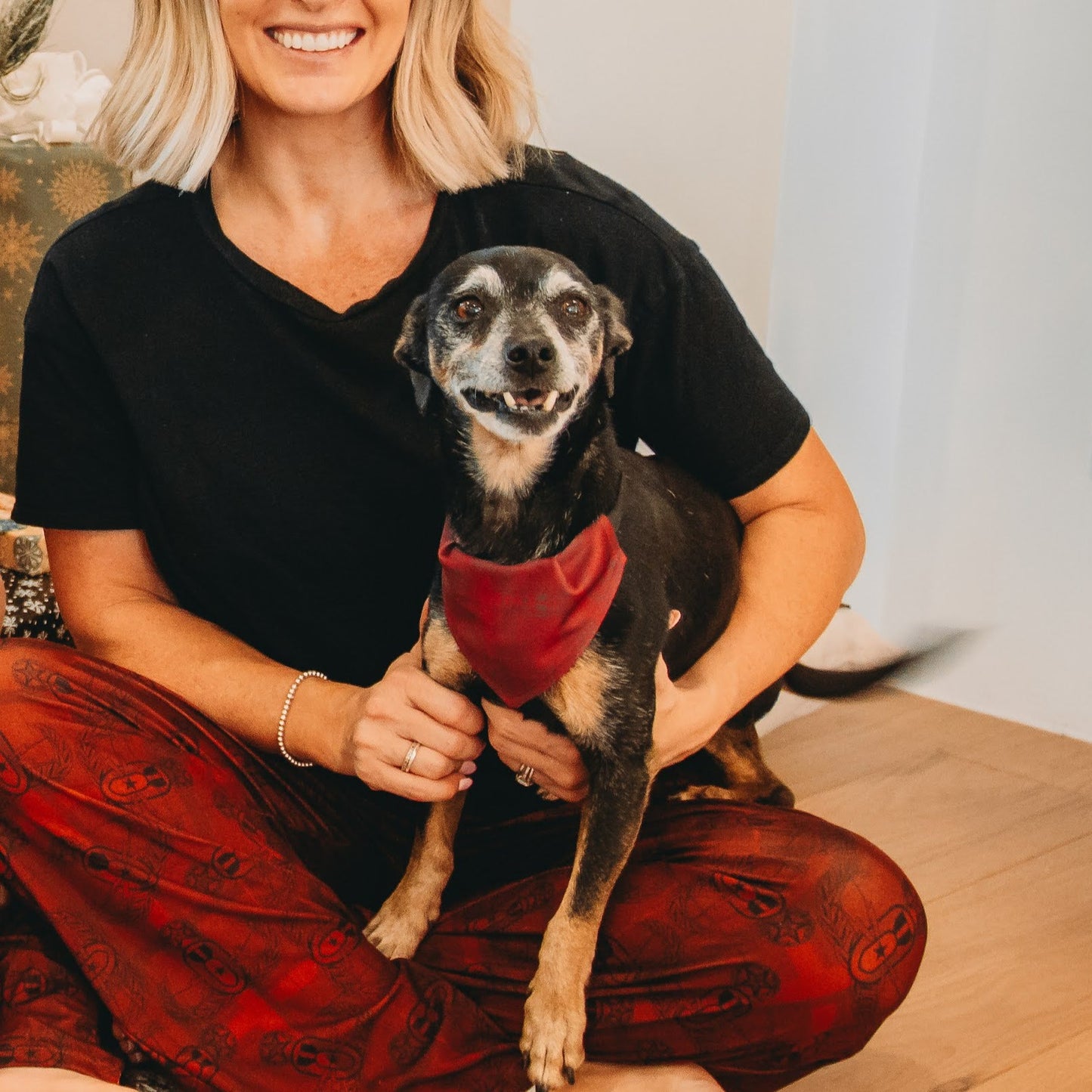 Pet Collar Bandana - "EOD Plaid" (Red)