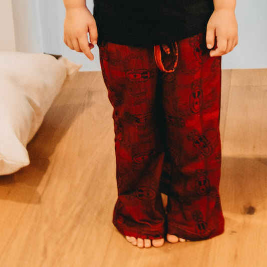 Pajama Pants with Pockets (Youth) - "EOD Plaid" (Red)