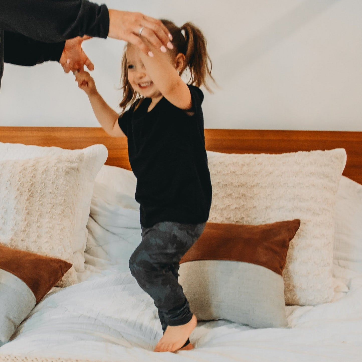 Faded Chambray Buffoulage Youth Leggings with pockets