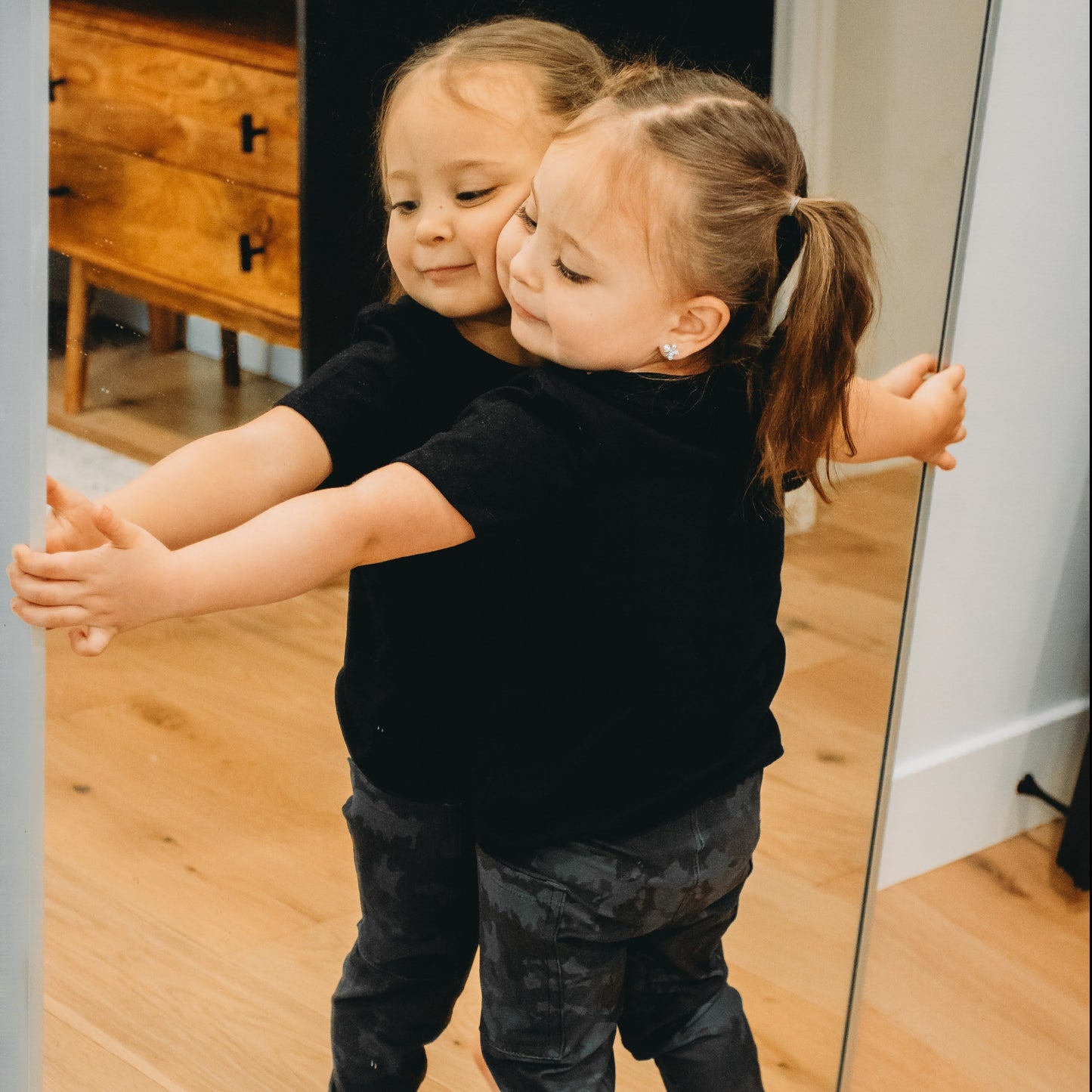 Faded Chambray Buffoulage Youth Leggings with pockets