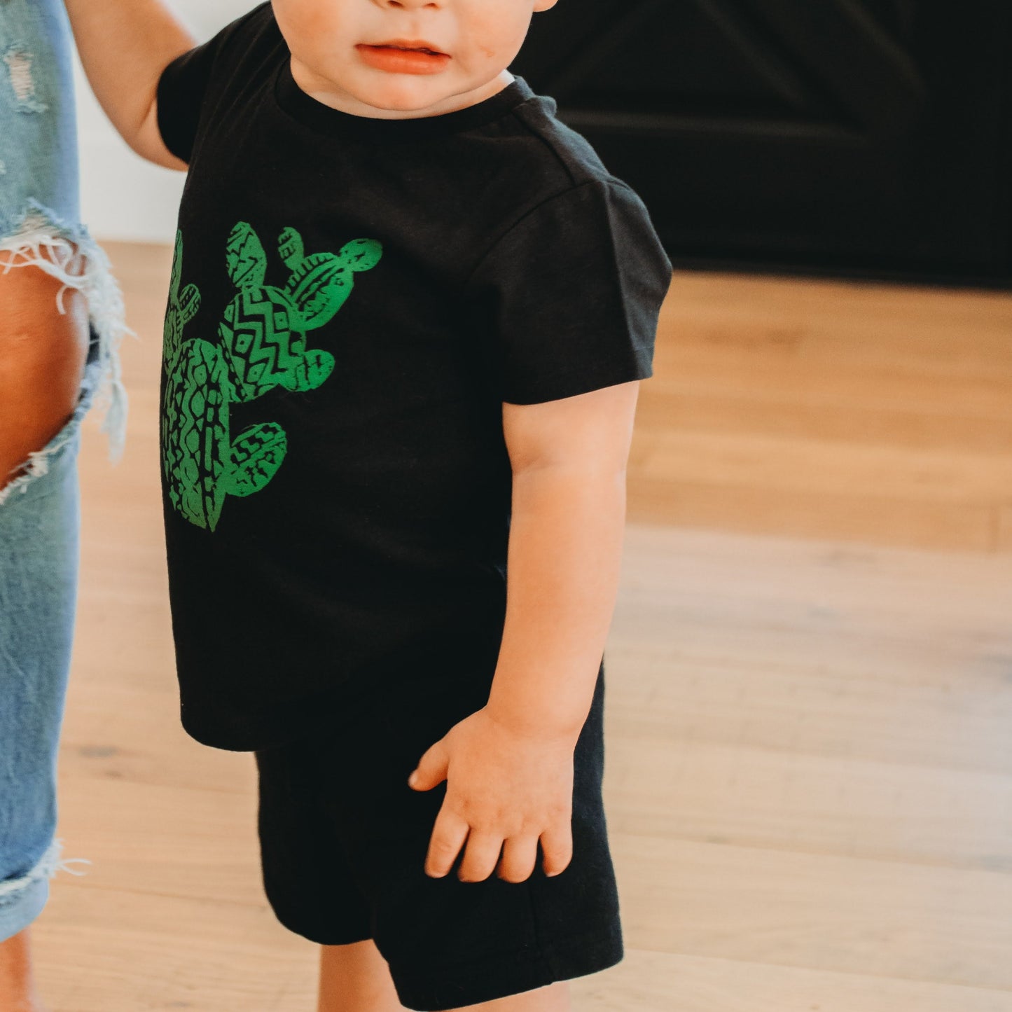 Aztec Prickly Pear On Black Toddler T-Shirt