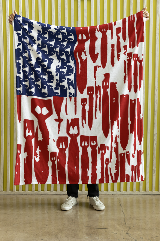 Plush Throw Blanket - "EOD Bomb Flag"