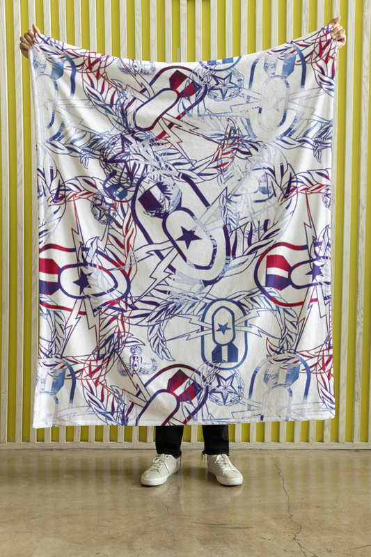 Plush Throw Blanket - "It's 5 o'clock Somewhere" (Red, White, & BOOM!)