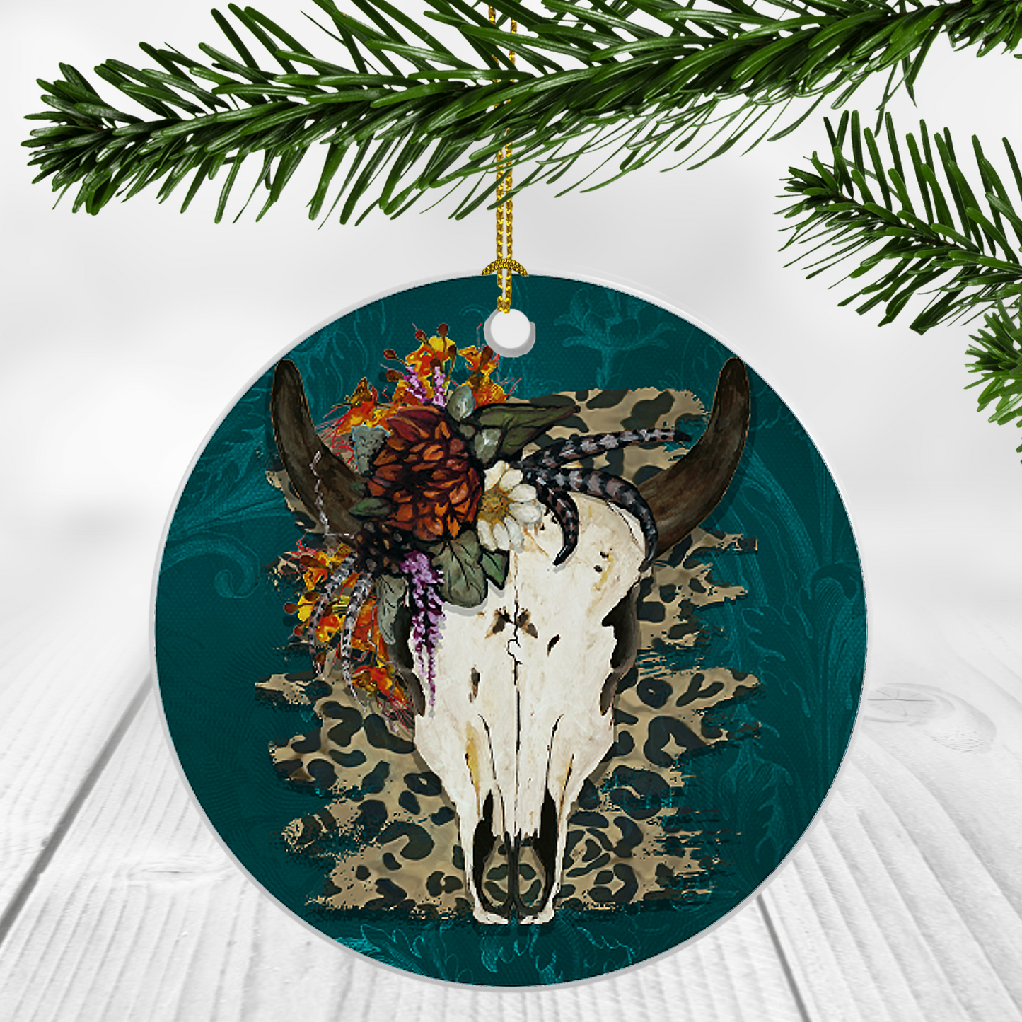 "Gypsy Bison Skull" Ornament
