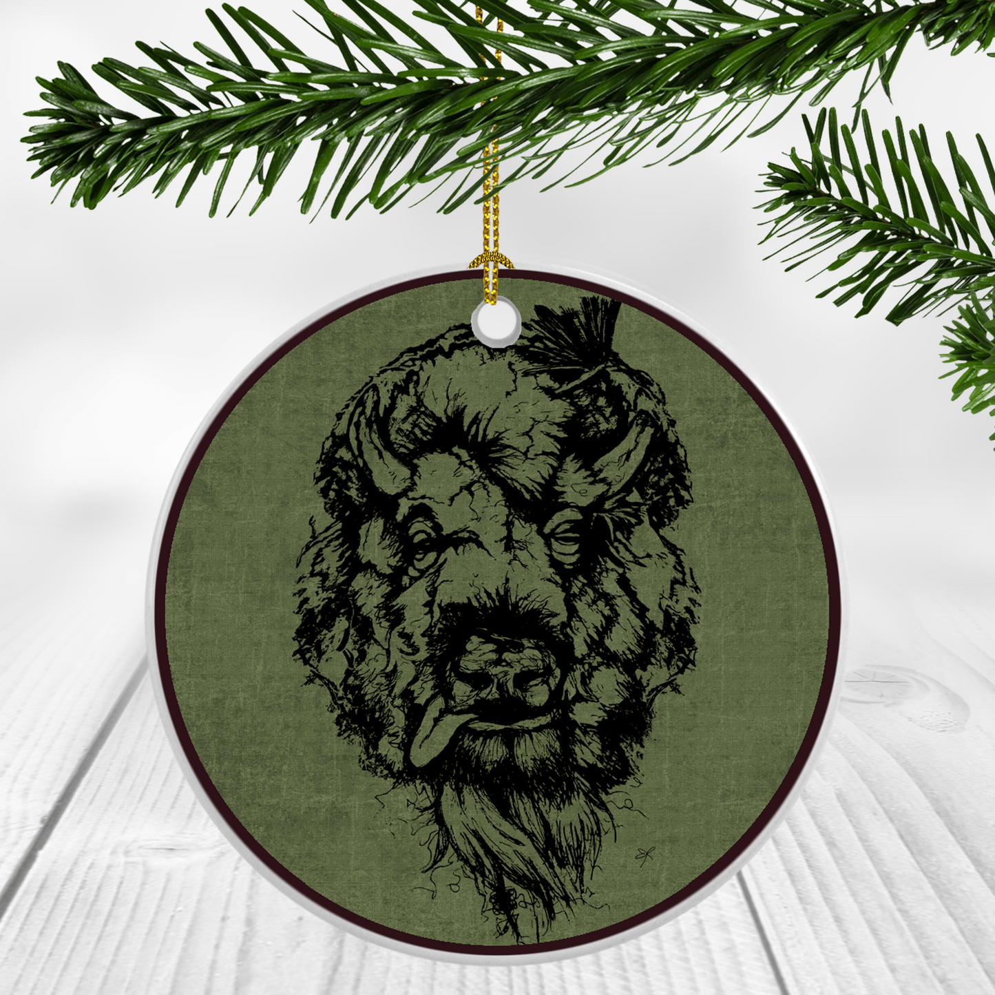 "Tattered Buffalo" Ornament