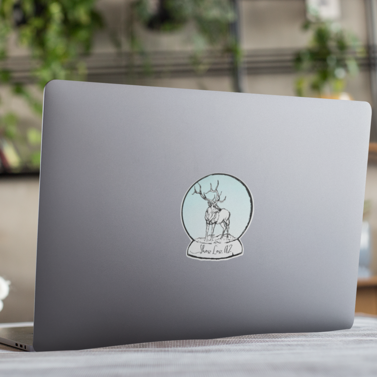 "Show Low, AZ Elk Snow Globe" Vinyl Sticker/Decal