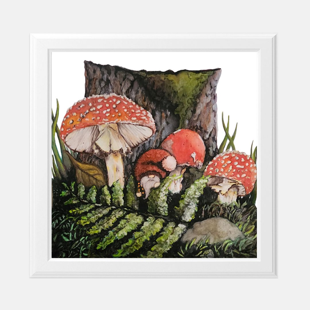 Print (8" x 8") - "Everyone Gnomes I'm a Fungi"