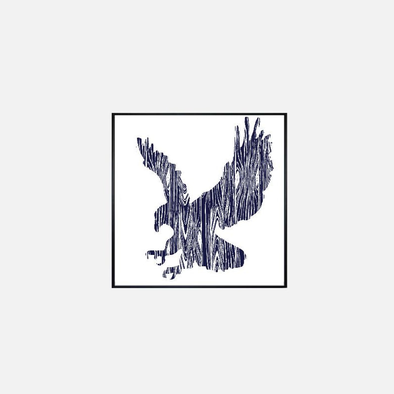 "Wood Grain Eagle" (Navy) - Print (12" x 12")