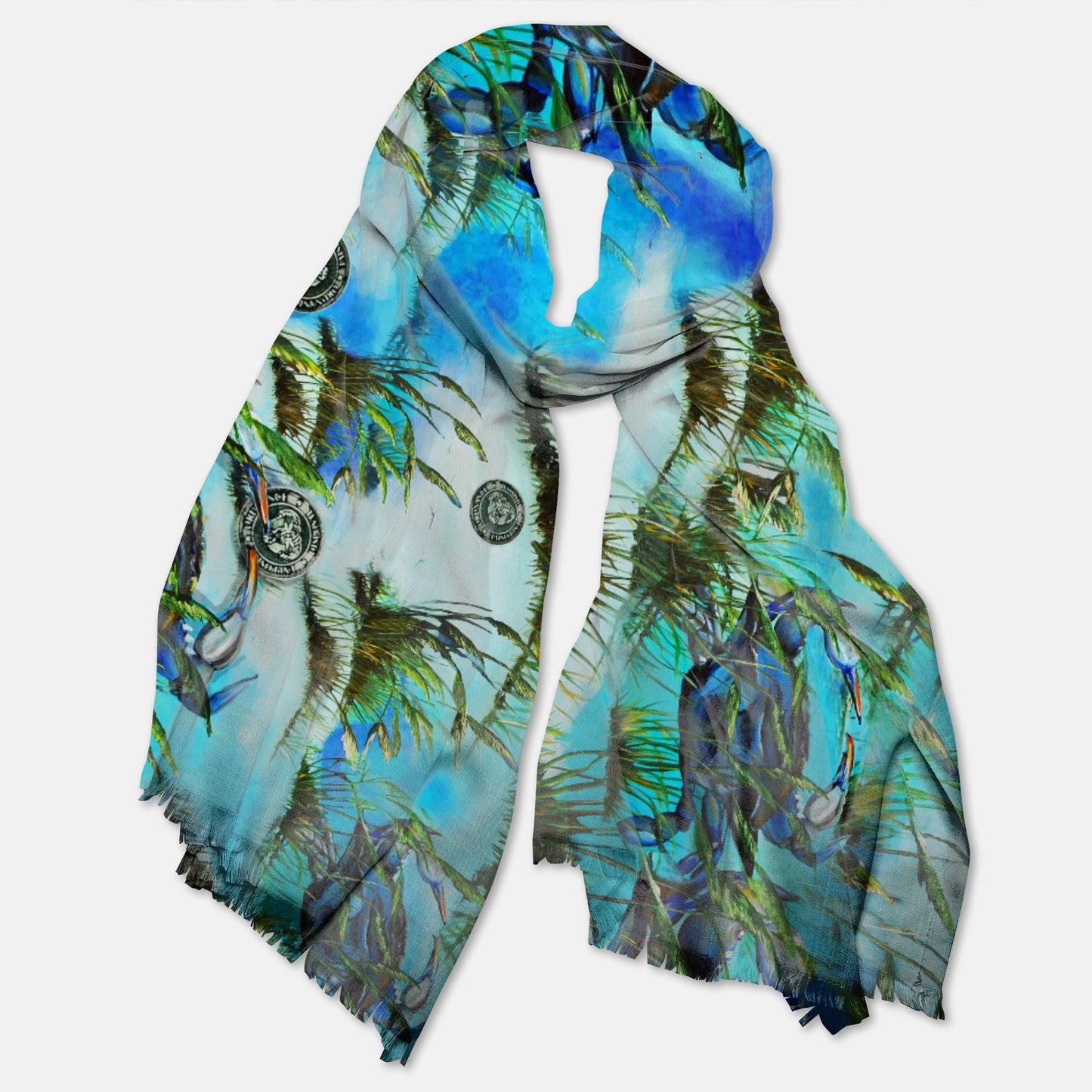 Print On Demand  - Pashmina Scarf - "Crab Island Treasure"