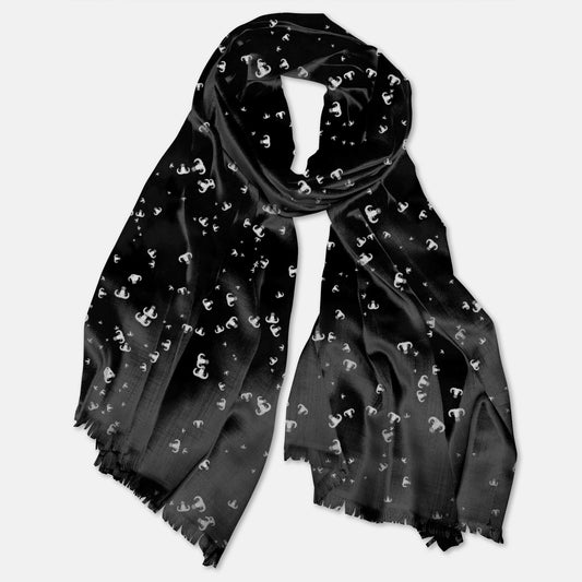 Print On Demand  - Pashmina Scarf - "EOD Confetti" (White on Black)