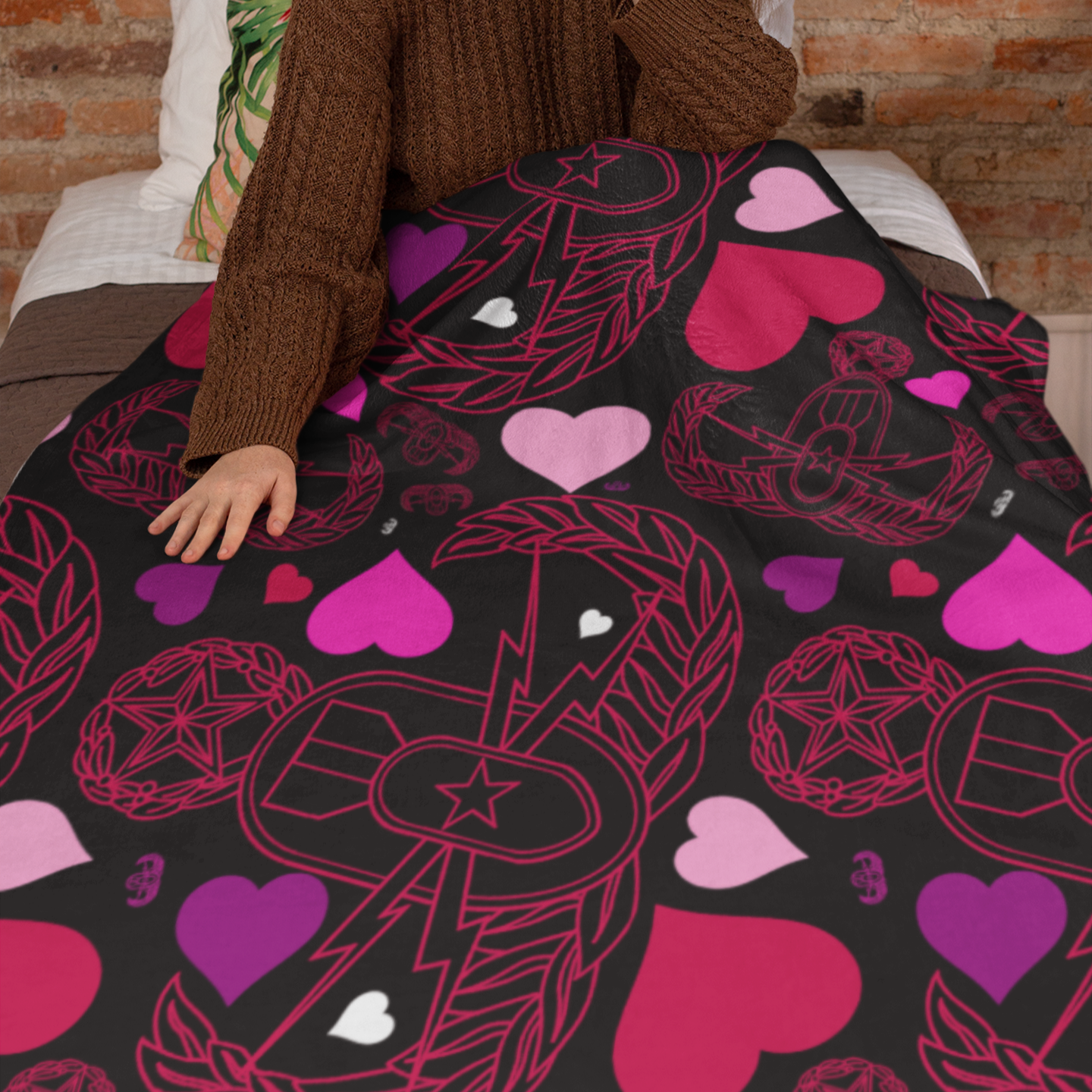 Pre-Order - Plush Throw Blanket - "BE-O-D My Valentine"