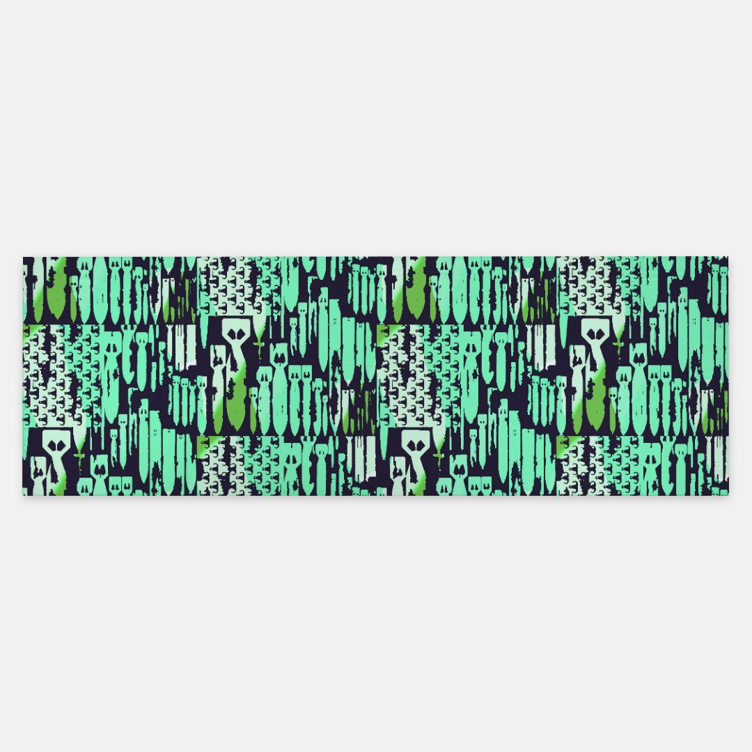 Print On Demand  - Pashmina Scarf - "EOD Bomb Flag" (Greens on Blue)