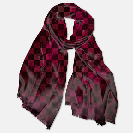Print On Demand  - Pashmina Scarf - "EOD Buffoulage Checkered Flag" (Maroon)