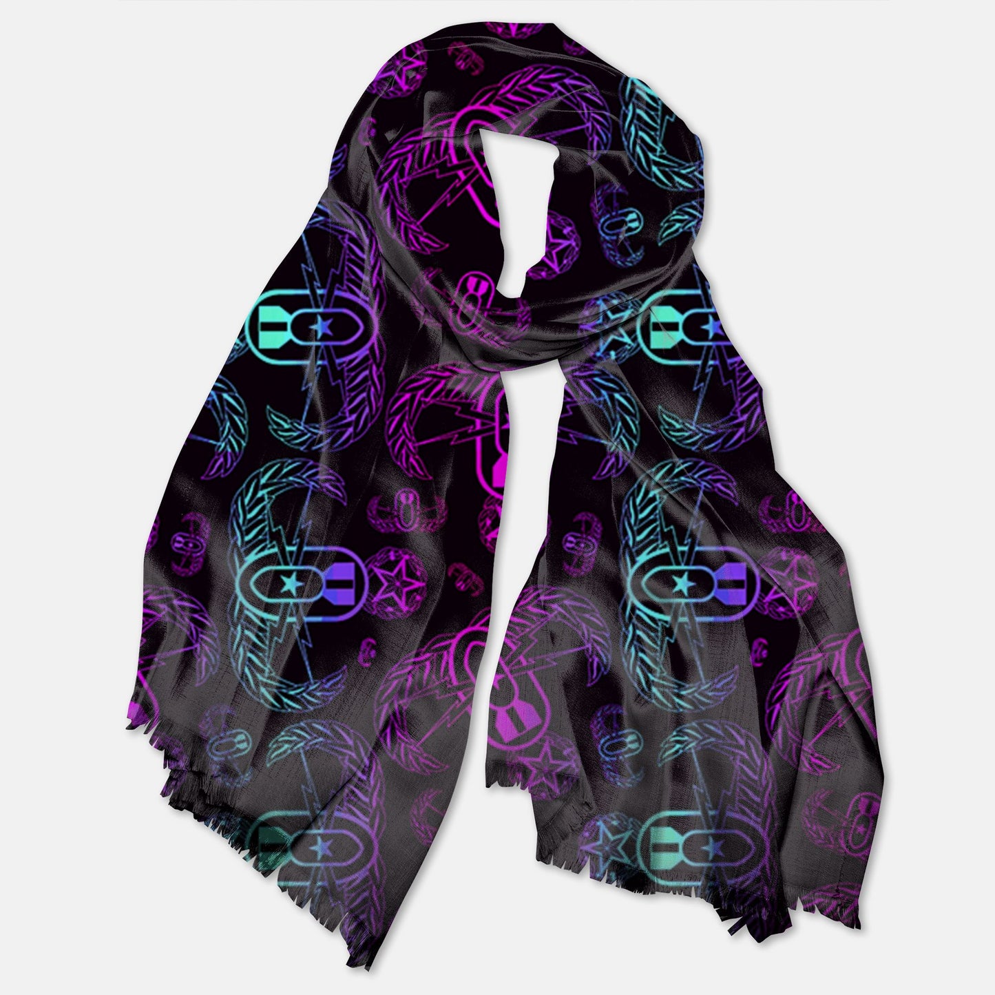 Print On Demand  - Pashmina Scarf - "EOD Ombre" (Pink/Turquoise/Purple)