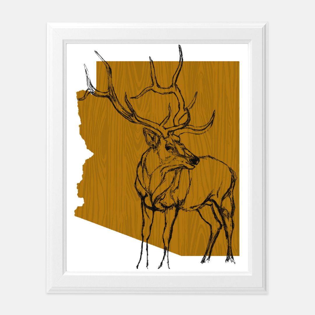 Print (8" x10") - "Arizona Elk" (Gold)