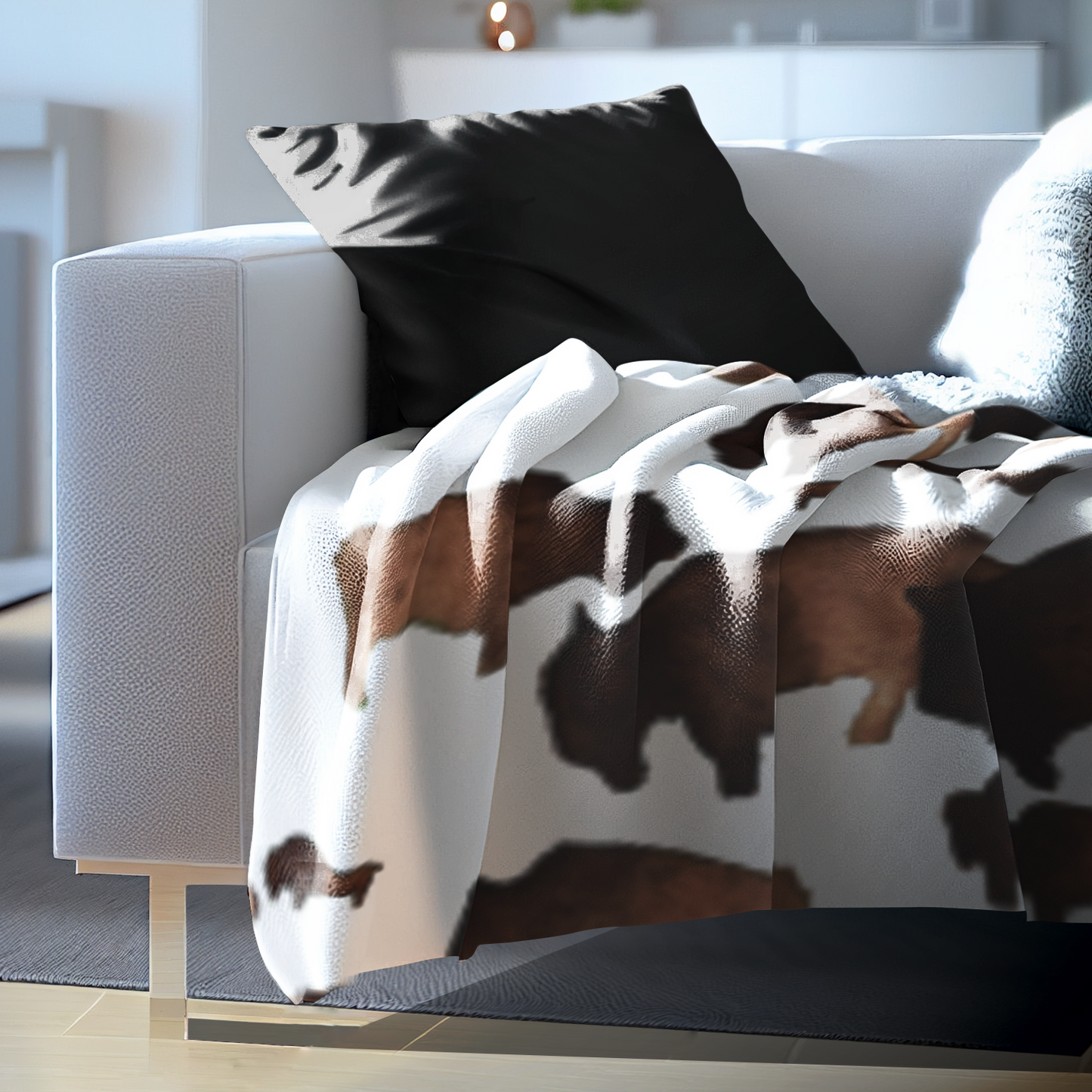Plush Throw Blanket - "Bison Herd"